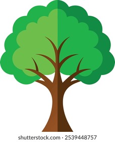 Vibrante árbol frondoso Arte vectorial ilustración eps