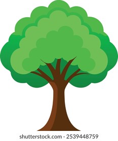 Vibrante árbol frondoso Arte vectorial ilustración eps