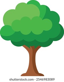 Vibrante árbol frondoso Arte vectorial ilustración eps