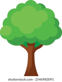 Vibrante árbol frondoso Arte vectorial ilustración eps