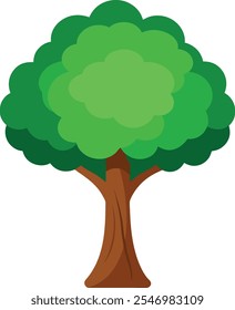 Vibrante árbol frondoso Arte vectorial ilustración eps