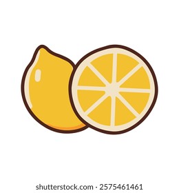 A vibrant lemon slice illustration, showcasing its tangy and refreshing qualities. Ideal for promoting citrus fruits, health, and a zestful lifestyle