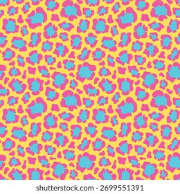Padrão sem emenda do motivo de leopardo vibrante. Design de fundo de estilo animalista brilhante. Ilustração de vetor de moda