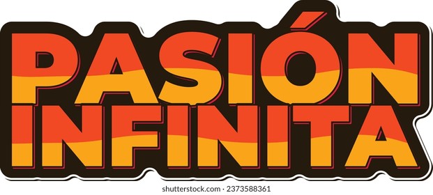 Un vibrante diseño vectorial de letras que representa a "Pasión Infinita", que representa a los inexorables fanáticos de la pasión que sostienen su club de fútbol.