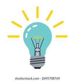 Eine lebendige Glühbirne strahlt mit strahlender Energie und repräsentiert ein brillantes Konzept, Inspiration, Innovation und den Funken einer neuen Idee.
