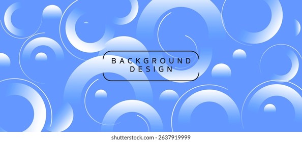 Vibrant Light-Blue Background with Overlapping Swirling Circles and Semi-Circles, Gradient Transitions from Blue to Off-White, Featuring Thin Translucent Motion Lines for Depth and Fluidity