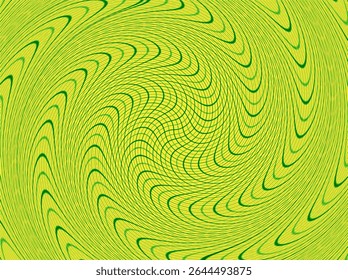  fundo verde-limão vibrante com um padrão de redemoinho hipnótico de linhas onduladas verdes mais escuras.
