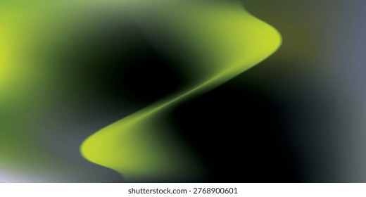 A vibrant lime green and yellow abstract wave with smooth, glowing curves. This fluid shape creates a dynamic visual flow, emphasizing its radiant presence and modern aesthetic.