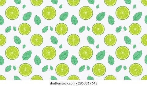 Vibrant lime and leaf pattern.