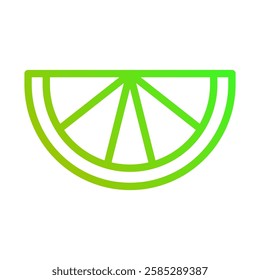 Vibrant Lime Slice Graphic Minimalistic Style