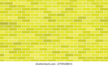 vibrant lime yellow brick wall pattern background for fresh architectural construction and building surface design