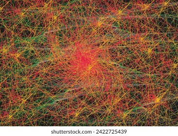 Vibrante fondo caótico lineal para productos textiles o textiles. Motivos de malla para conceptos de negocio, impresiones, cubiertas, papel pintado, fondos o texturas, scrapbooking, azulejos, interiores, etc. Vector