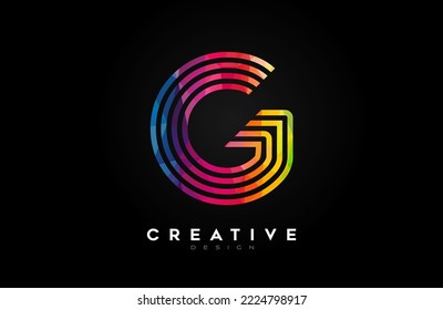 Lines Letter G Logo mit Linien und Monogram Creative Style Design Vector. Minimalistisches G-Letter-Icon-Design aus Linien 