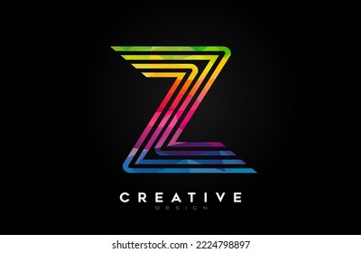 Vibrant Lines Letter Z Logo with Lines and Monogram Creative Style Design Vector. Minimalist Z Letter Icon Design made of Lines 