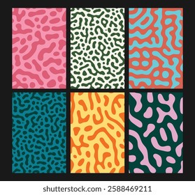 A vibrant liquid and leopard pattern with wiggly, squiggly lines. Fun, abstract, and organic shapes perfect for posters, cards, banners, and branding. Seamless, colorful, and playful vector design.