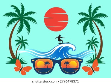 A vibrant and lively graphic illustration. Vector style characterized by sharp lines and bright colors.
