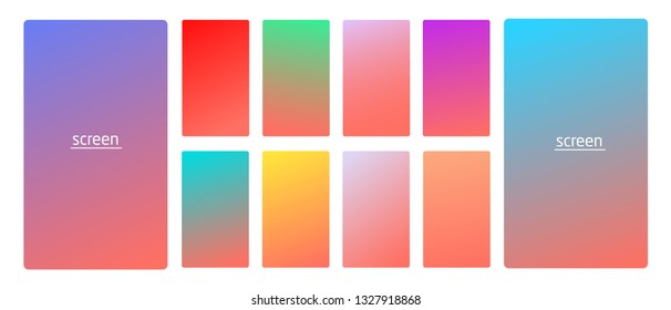 Vibrant   living smooth gradient soft colors coral palette for devices  pc's   modern smartphone screen backgrounds set vector ux   ui design illustration 
