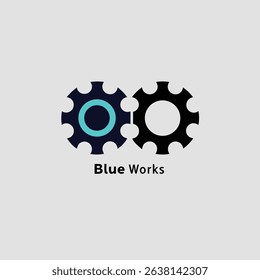 A vibrant logo design incorporating industrial gear imagery, using a diverse color palette and clean typography.
