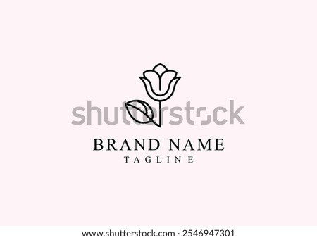 A vibrant logo featuring a stylized flower design represents a flourishing flower business