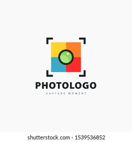 Vibrant Logo template for photographer, photography studio or even apps. Colourful, clean and modern style.