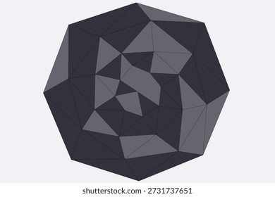 Una ilustración abstracta de bajo poli vibrante que se asemeja a una piedra preciosa de cristal facetada con bordes geométricos afilados y una sensación moderna.
