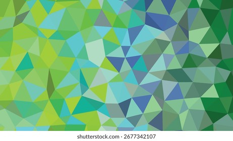Fondo Abstractas geométrico bajo poli vibrante con tonos verdes azules y grises poligonales