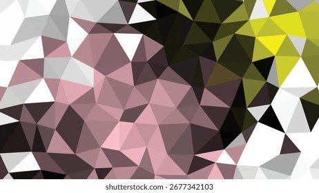Vibrant Low Poly Geometric Design mit rosa, gelben und dunklen Tönen Schlagwörter: abstrakt, hintergrund, geometrisch, Low-Poly, polygonal, dreieck, muster, textur, rosa, erröten, rose