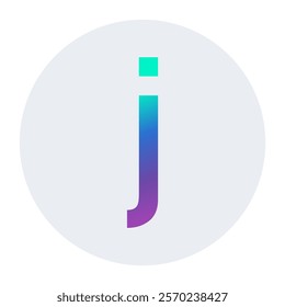 A vibrant lowercase “j” in gradient colors with a soft circular background. Ideal for branding, digital designs, and projects seeking a modern and dynamic aesthetic.