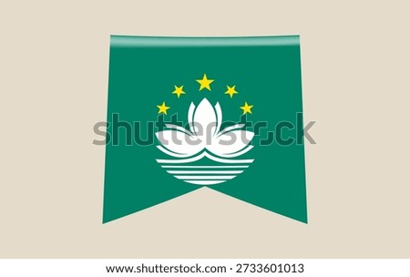 Vibrant Macau Special Administrative Region Flag Banner Icon Representing National Identity and Rich Cultural Heritage..