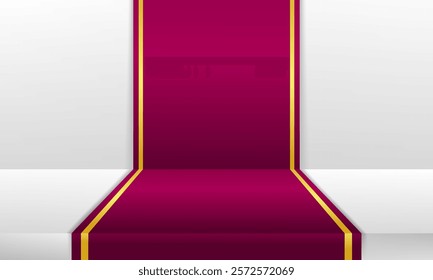 Vibrant magenta carpet with gold edges, creating a luxurious and eye-catching backdrop for high-end events, displays, and premium settings