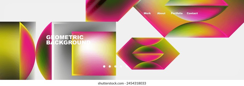 Las vibrantes Formas geométricas magenta crean un patrón simétrico sobre un fondo blanco, mostrando colorido y propiedades materiales en el arte