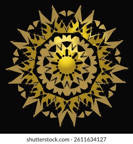 Vibrant Mandala circular design with swirling brushstrokes in a spectrum of colors.