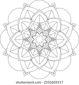 Vibrant mandala color book with simple, hand-drawn vector designs! Perfect for coloring, drawing, painting, and art lovers. Floral, geometric, symmetrical patterns for creativity and relaxation.