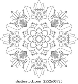 Vibrant mandala color book with simple, hand-drawn vector designs! Perfect for coloring, drawing, painting, and art lovers. Floral, geometric, symmetrical patterns for creativity and relaxation.