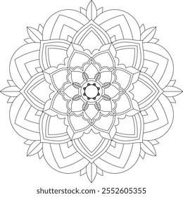 Vibrant mandala color book with simple, hand-drawn vector designs! Perfect for coloring, drawing, painting, and art lovers. Floral, geometric, symmetrical patterns for creativity and relaxation.
