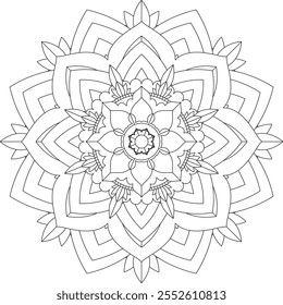 Vibrant mandala color book with simple, hand-drawn vector designs! Perfect for coloring, drawing, painting, and art lovers. Floral, geometric, symmetrical patterns for creativity and relaxation.