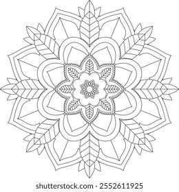 Vibrant mandala color book with simple, hand-drawn vector designs! Perfect for coloring, drawing, painting, and art lovers. Floral, geometric, symmetrical patterns for creativity and relaxation.
