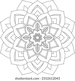 Vibrant mandala color book with simple, hand-drawn vector designs! Perfect for coloring, drawing, painting, and art lovers. Floral, geometric, symmetrical patterns for creativity and relaxation.