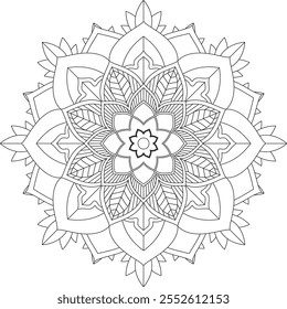 Vibrant mandala color book with simple, hand-drawn vector designs! Perfect for coloring, drawing, painting, and art lovers. Floral, geometric, symmetrical patterns for creativity and relaxation.