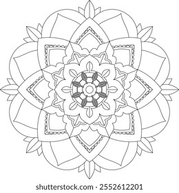 Vibrant mandala color book with simple, hand-drawn vector designs! Perfect for coloring, drawing, painting, and art lovers. Floral, geometric, symmetrical patterns for creativity and relaxation.