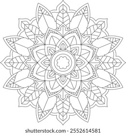 Vibrant mandala color book with simple, hand-drawn vector designs! Perfect for coloring, drawing, painting, and art lovers. Floral, geometric, symmetrical patterns for creativity and relaxation.