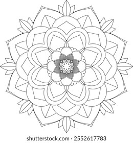 Vibrant mandala color book with simple, hand-drawn vector designs! Perfect for coloring, drawing, painting, and basic art lovers. Floral, geometric, symmetrical patterns for creativity and relaxation.