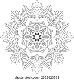 Lebendige Mandala Farbbuch mit einfachen, handgezeichneten Vektorgrafiken! Perfekt zum Färben, Zeichnen, Malen und für Kunstliebhaber. Blumen, geometrische, symmetrische Muster für Kreativität und Entspannung.