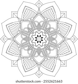 Vibrant mandala color book with simple, hand-drawn vector designs! Perfect for coloring, drawing, painting, and art lovers. Floral, geometric, symmetrical patterns for creativity and relaxation.