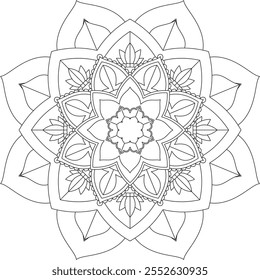 Vibrant mandala color book with simple, hand-drawn vector designs! Perfect for basic coloring, drawing, painting, and art lovers. Floral, geometric, symmetrical patterns for creativity and relaxation.