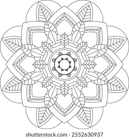 Vibrant mandala color book with simple, hand-drawn vector designs! Perfect for basic coloring, drawing, painting, and art lovers. Floral, geometric, symmetrical patterns for creativity and relaxation.