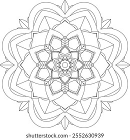 Vibrant mandala color book with simple, hand-drawn vector designs! Perfect for basic coloring, drawing, painting, and art lovers. Floral, geometric, symmetrical patterns for creativity and relaxation.