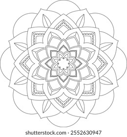 Vibrant mandala color book with simple, hand-drawn vector designs! Perfect for basic coloring, drawing, painting, and art lovers. Floral, geometric, symmetrical patterns for creativity and relaxation.