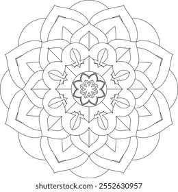 Vibrant mandala color book with simple, hand-drawn vector designs! Perfect for basic coloring, drawing, painting, and art lovers. Floral, geometric, symmetrical patterns for creativity and relaxation.