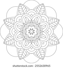 Vibrant mandala color book with simple, hand-drawn vector designs! Perfect for basic coloring, drawing, painting, and art lovers. Floral, geometric, symmetrical patterns for creativity and relaxation.